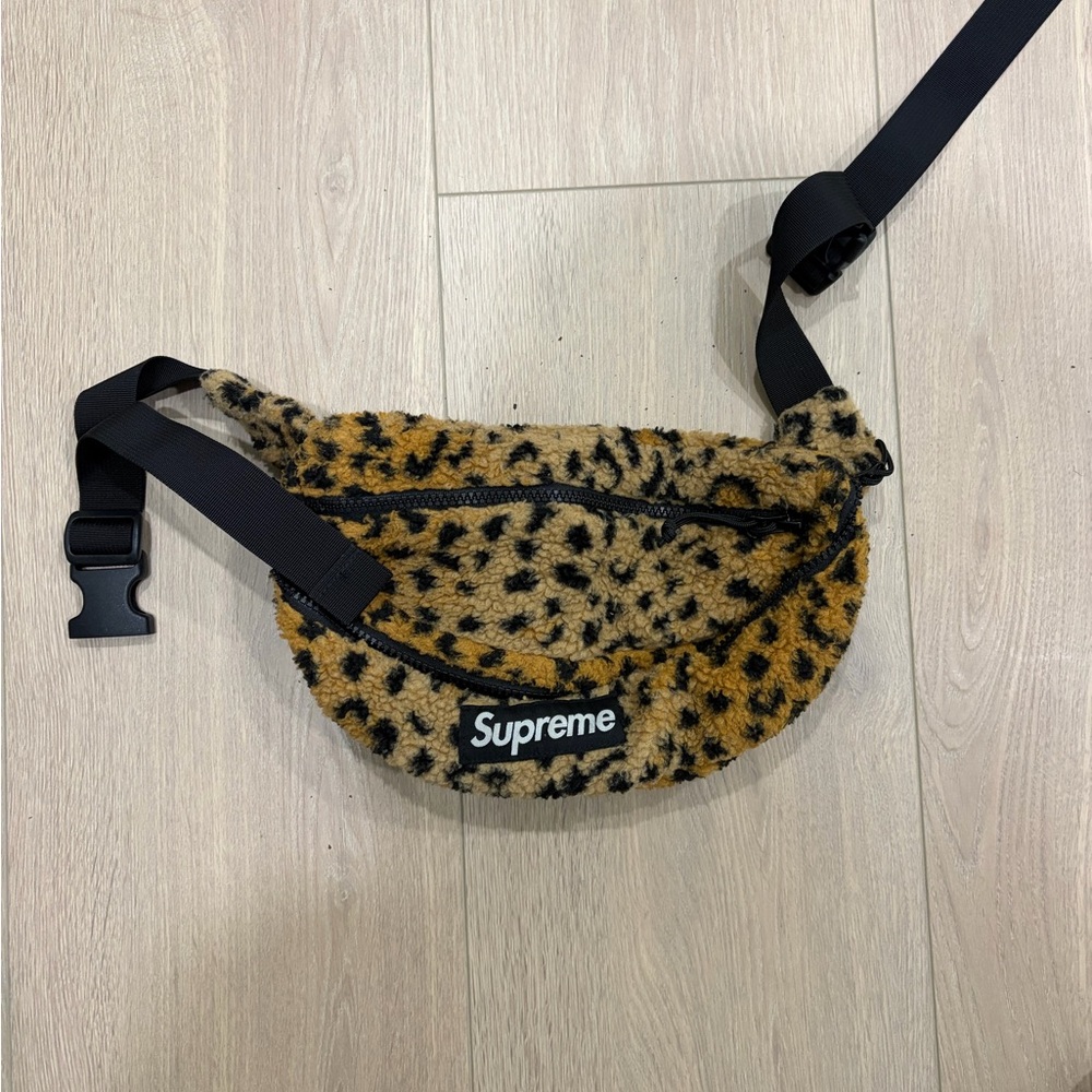 Supreme Cheetah Print Waist Bag with Black Strap